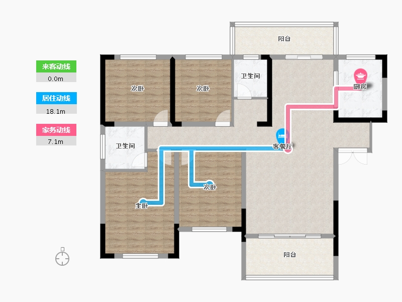 湖南省-怀化市-大美华园-140.00-户型库-动静线