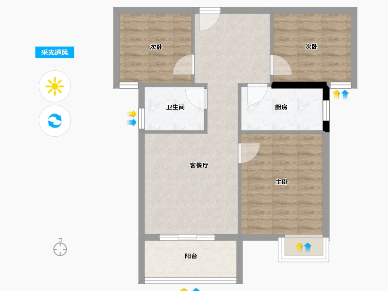 福建省-三明市-金洲公寓-70.22-户型库-采光通风