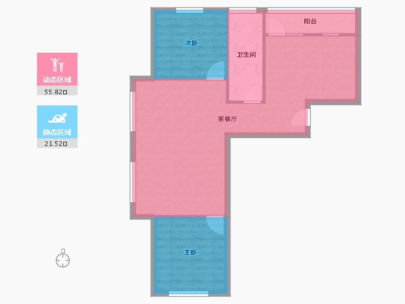 辽宁省-沈阳市-郡源悦城-西区-64.90-户型库-动静分区