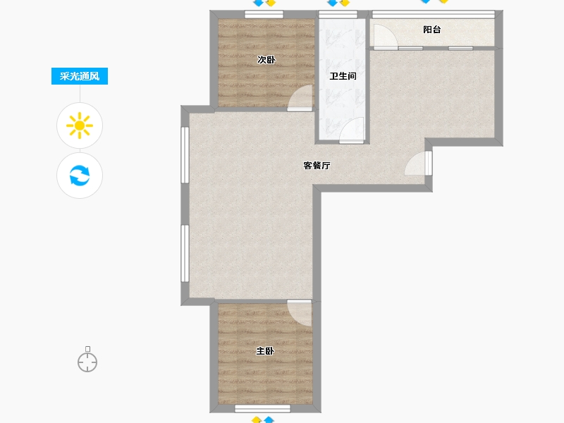 辽宁省-沈阳市-郡源悦城-西区-64.90-户型库-采光通风