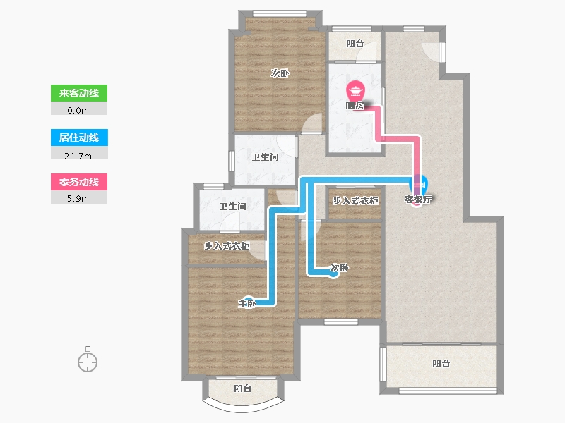 辽宁省-大连市-邻海园-135.00-户型库-动静线