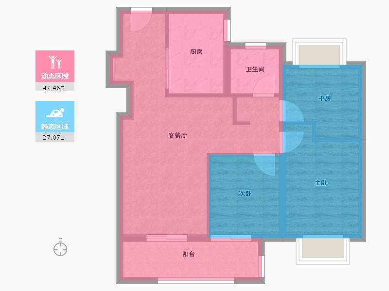 上海-上海市-四季度会青藤里-73.60-户型库-动静分区