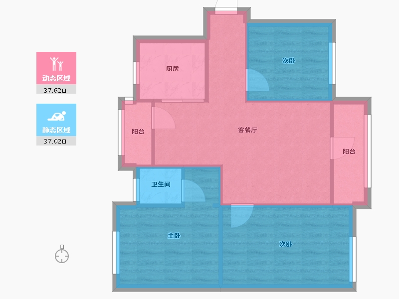 广东省-肇庆市-鼎湖融创-75.20-户型库-动静分区