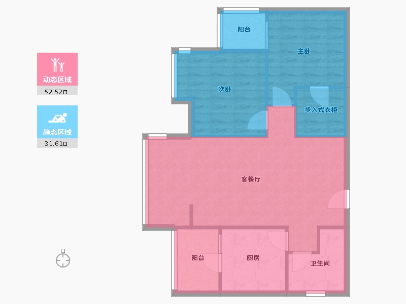 四川省-成都市-银泰香樟林-75.00-户型库-动静分区