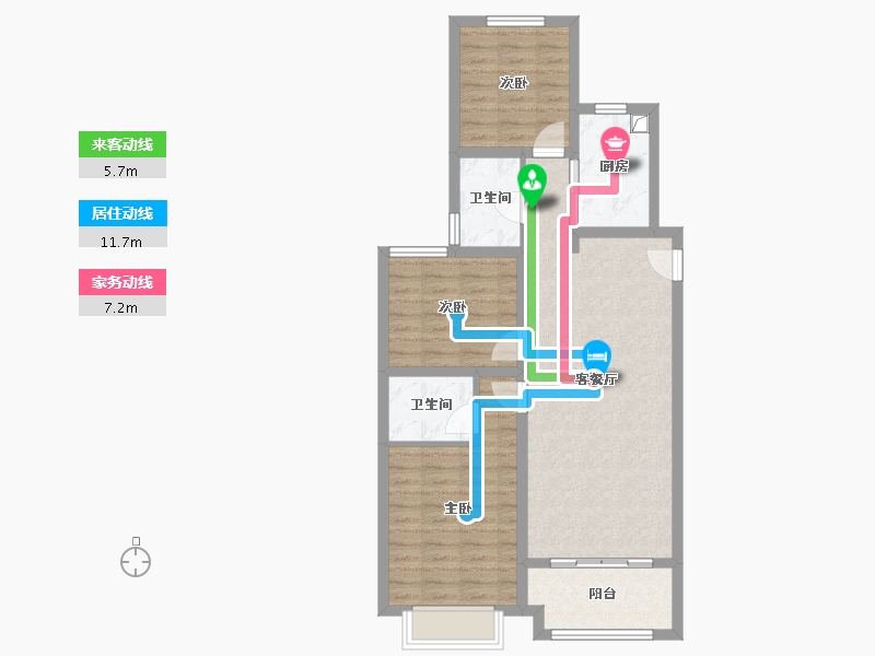 河南省-郑州市-庙李家园-96.00-户型库-动静线