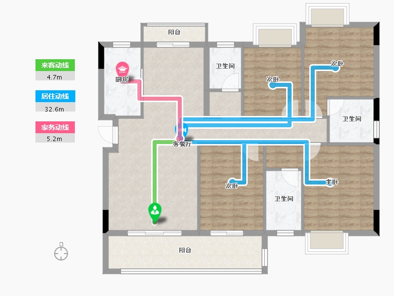 江西省-赣州市-博雅新城-105.60-户型库-动静线