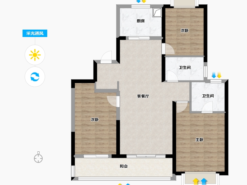 江苏省-南京市-文渊府-99.20-户型库-采光通风