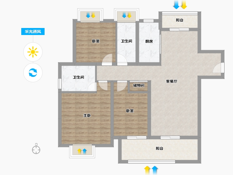 贵州省-贵阳市-观山开磷城-112.00-户型库-采光通风