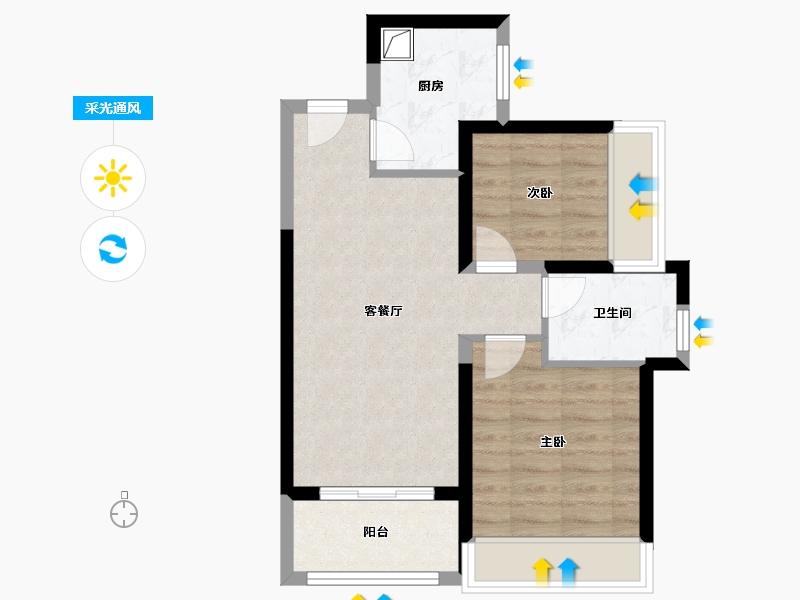 广东省-深圳市-珑门壹品-54.41-户型库-采光通风