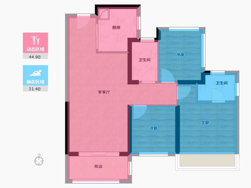 广东省-深圳市-珑门壹品-67.20-户型库-动静分区