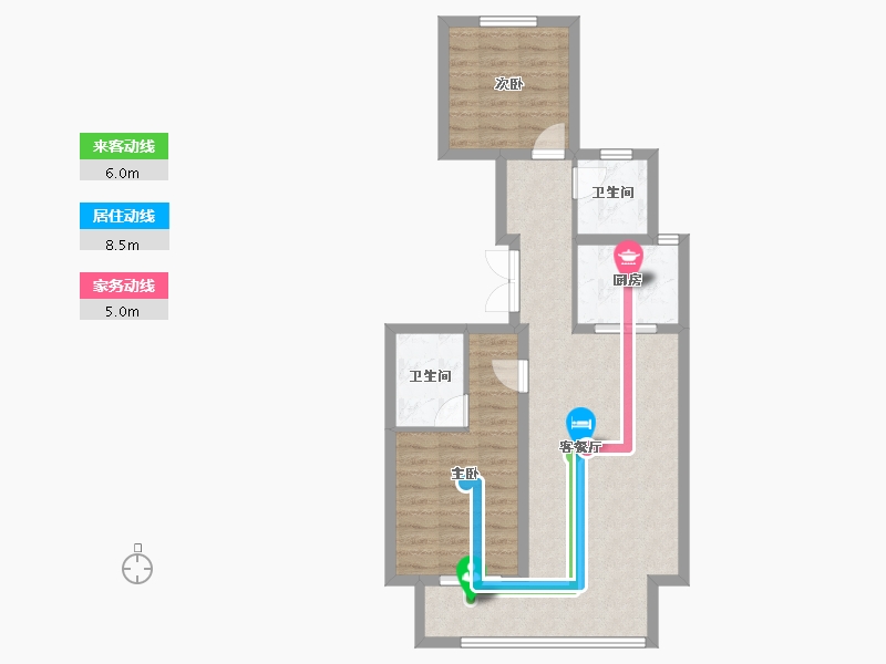 河北省-廊坊市-天樾府-70.63-户型库-动静线