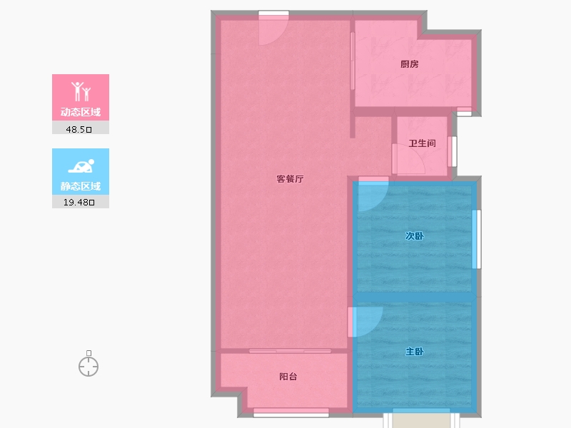 陕西省-西安市-中国铁建·东来国际-60.63-户型库-动静分区