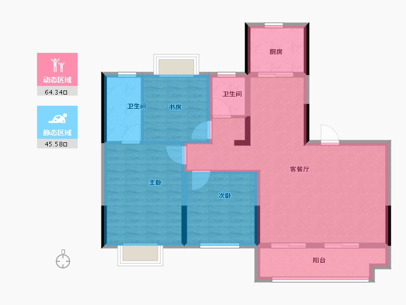 江苏省-泰州市-琴韵府-99.20-户型库-动静分区