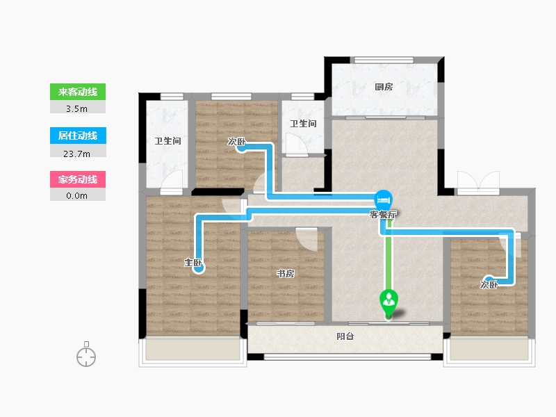 山东省-东营市-雲河赋-104.63-户型库-动静线