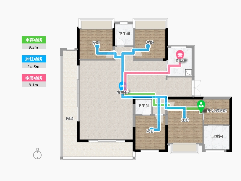 湖南省-娄底市-顺新一品-155.67-户型库-动静线