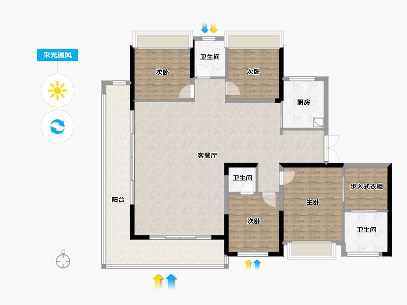 湖南省-娄底市-顺新一品-155.67-户型库-采光通风