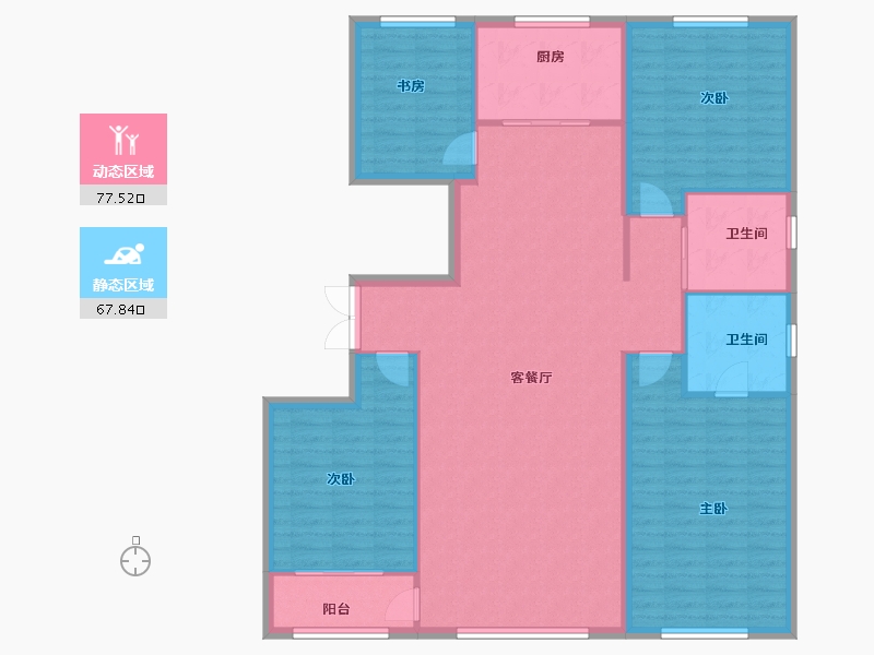 山东省-淄博市-晟辉泰泰和府-133.60-户型库-动静分区