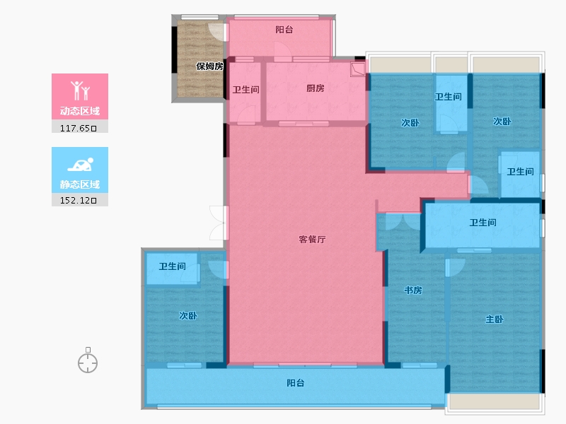 湖南省-长沙市-星大·星悦湾-254.40-户型库-动静分区