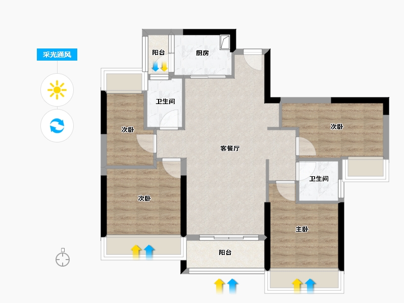 广东省-深圳市-盛龙时代-79.20-户型库-采光通风