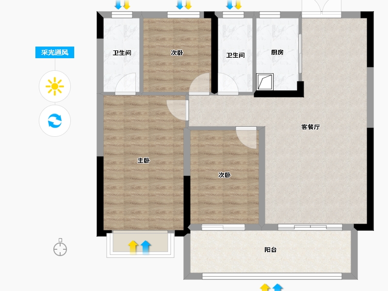 江西省-吉安市-聚福·文峰壹品-92.00-户型库-采光通风