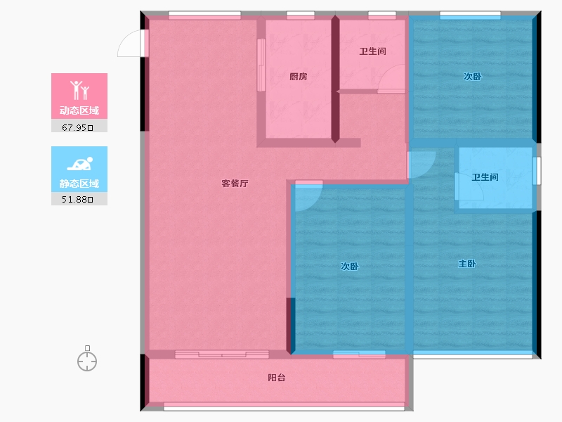 安徽省-安庆市-城东安置房一期项目部-120.00-户型库-动静分区