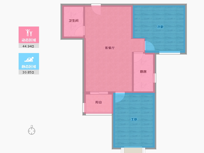 陕西省-咸阳市-旭光尚座-72.87-户型库-动静分区