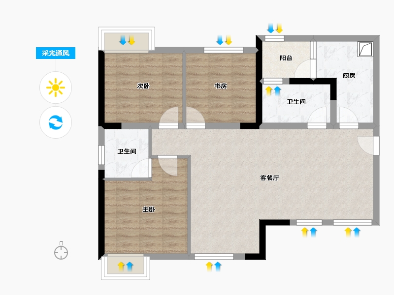 四川省-成都市-西璟台-82.48-户型库-采光通风