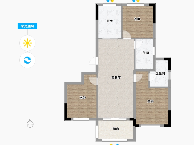 浙江省-绍兴市-明庐-87.20-户型库-采光通风