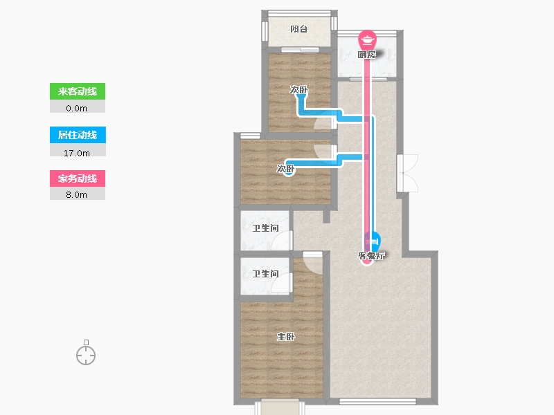 山西省-临汾市-翼城·棕榈墅-88.59-户型库-动静线