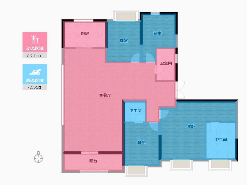 江苏省-南京市-仁恒龙湾-143.67-户型库-动静分区