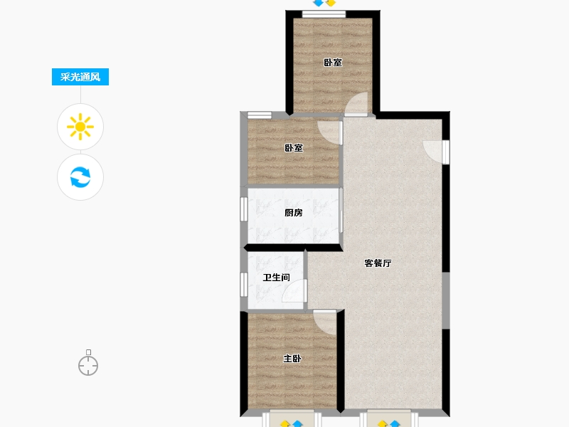 新疆维吾尔自治区-乌鲁木齐市-绿城·理想之城-70.56-户型库-采光通风