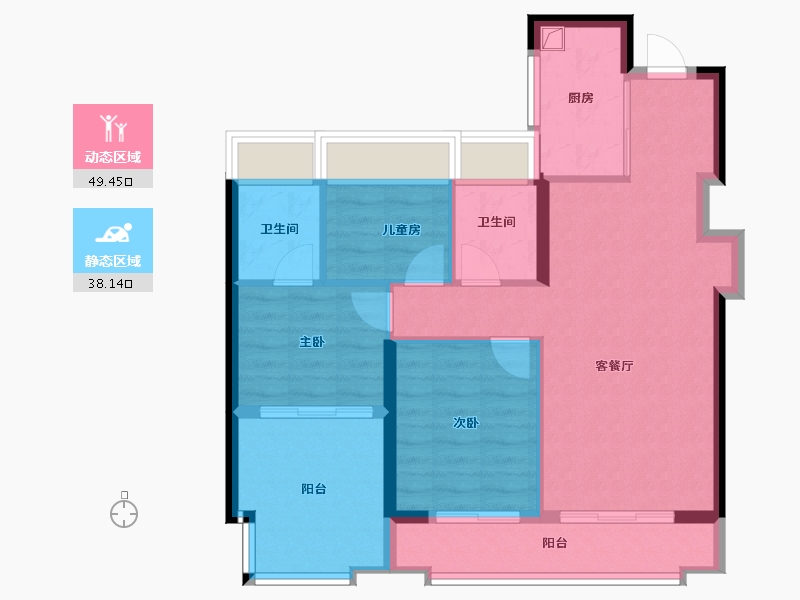 河南省-郑州市-招商·林屿境-78.40-户型库-动静分区