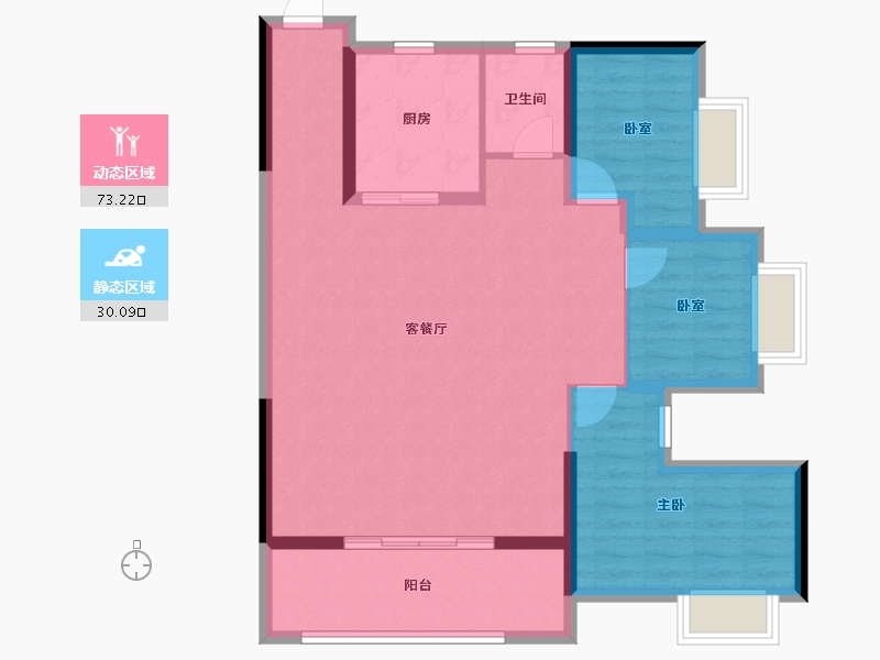 湖北省-十堰市-福山玺樾-93.42-户型库-动静分区