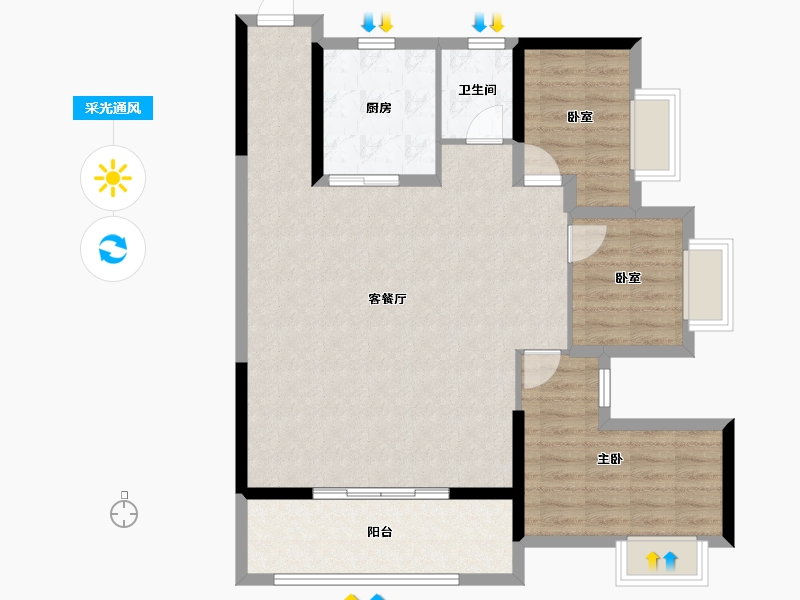 湖北省-十堰市-福山玺樾-93.42-户型库-采光通风