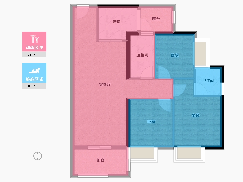 广东省-深圳市-京基璟誉府-73.37-户型库-动静分区