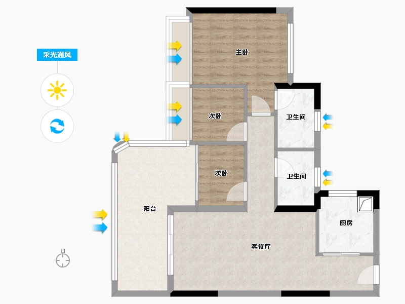 广东省-广州市-中国铁建花语上城-78.40-户型库-采光通风