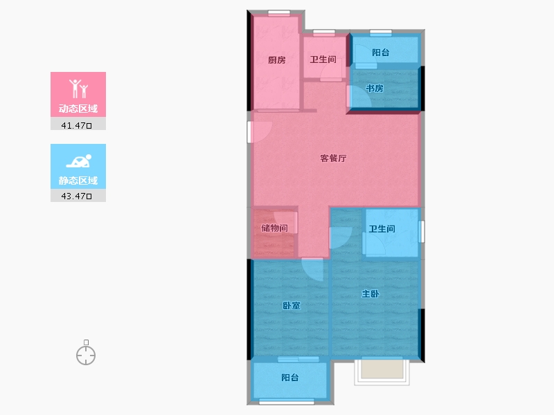 浙江省-温州市-荣安汇学府-76.00-户型库-动静分区