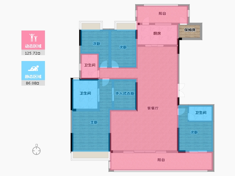 湖南省-长沙市-星大·星悦湾-194.60-户型库-动静分区