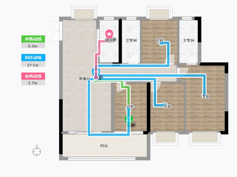 江西省-吉安市-聚福·文峰壹品-104.00-户型库-动静线