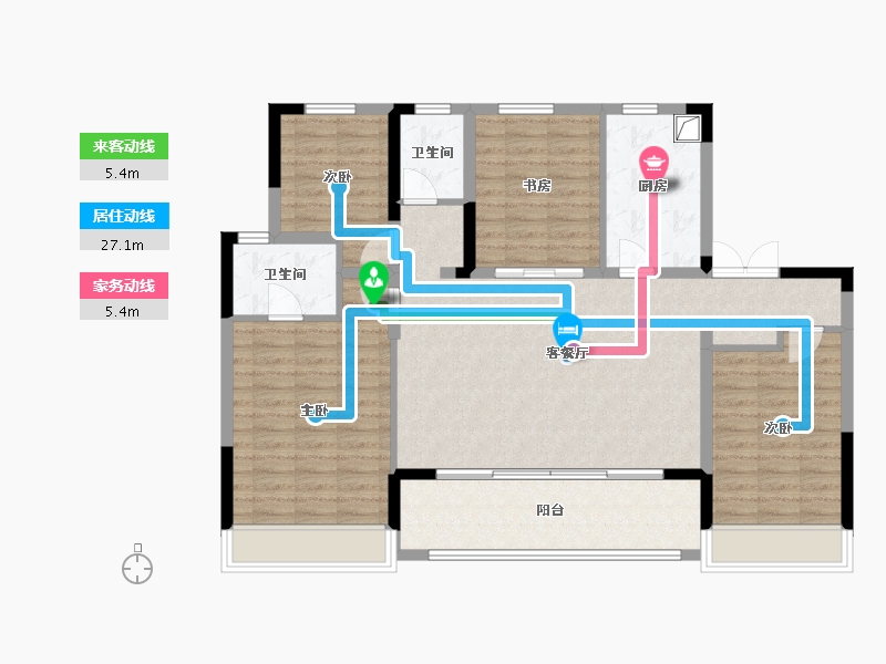 浙江省-湖州市-新开珑樾湾-111.09-户型库-动静线