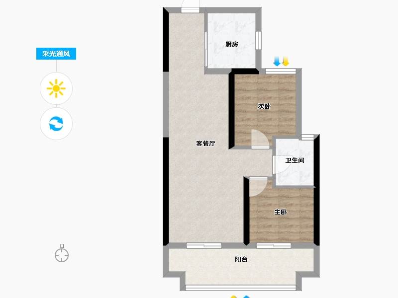 湖南省-长沙市-国欣向荣府三期-67.00-户型库-采光通风