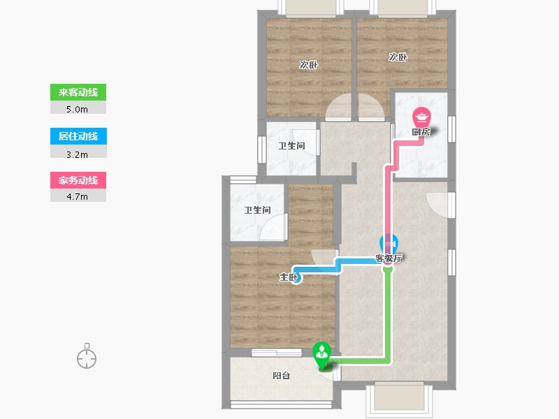 福建省-厦门市-湖滨里-66.43-户型库-动静线