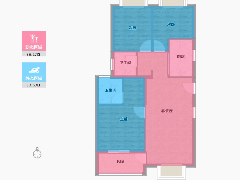 福建省-厦门市-湖滨里-66.43-户型库-动静分区