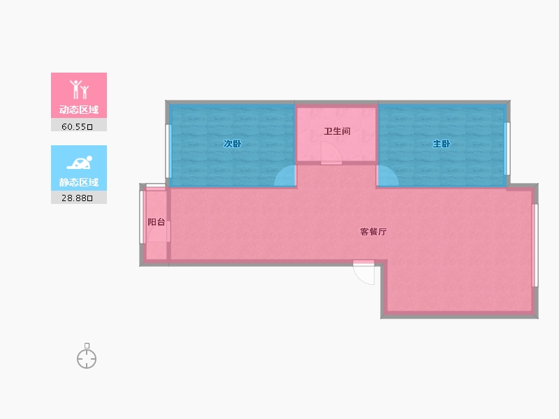 黑龙江省-齐齐哈尔市-溪水家园小区-89.00-户型库-动静分区