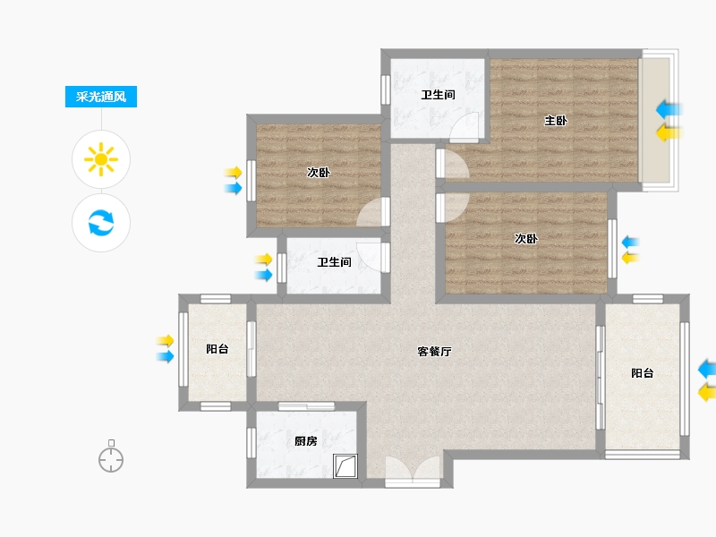 河南省-周口市-建业城四期-104.00-户型库-采光通风