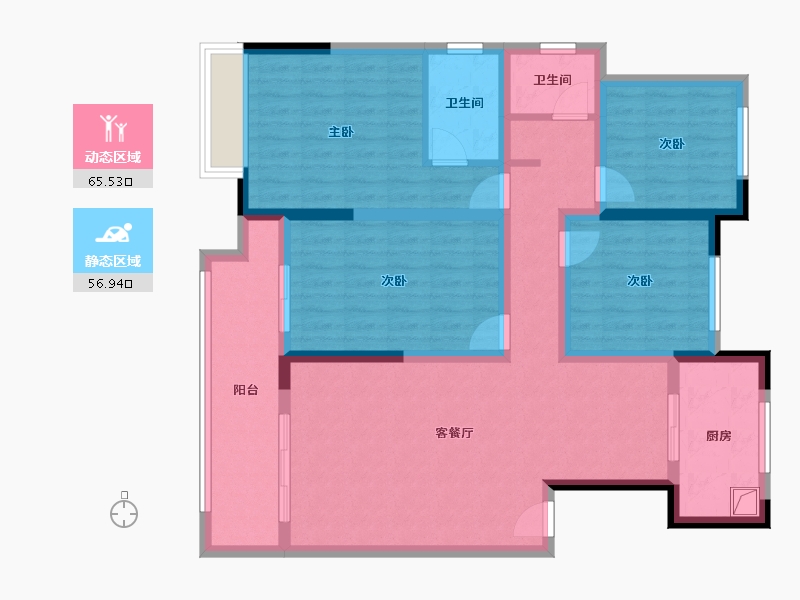 河南省-漯河市-绿地城2区-111.92-户型库-动静分区