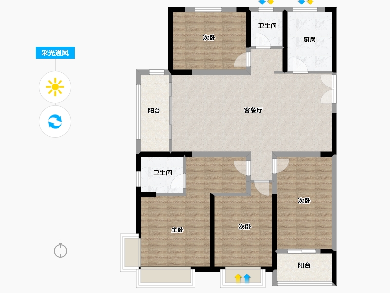 山东省-菏泽市-菏泽天香居-122.40-户型库-采光通风