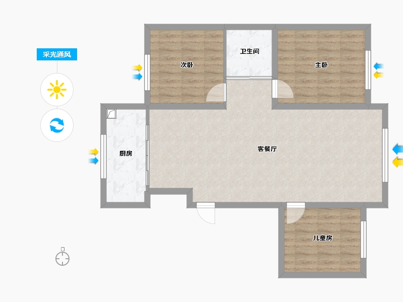 辽宁省-锦州市-碧桂园御华府-86.77-户型库-采光通风