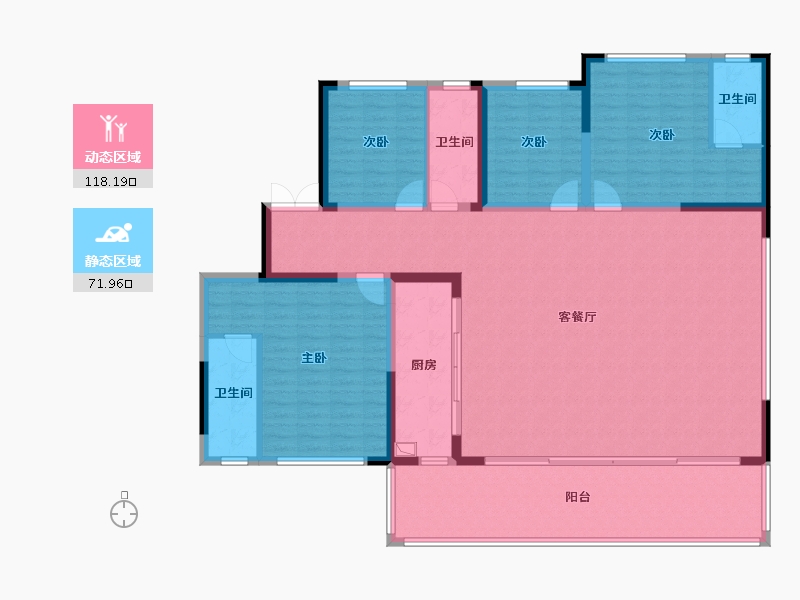 云南省-昆明市-邦泰悦九章彩云-174.56-户型库-动静分区