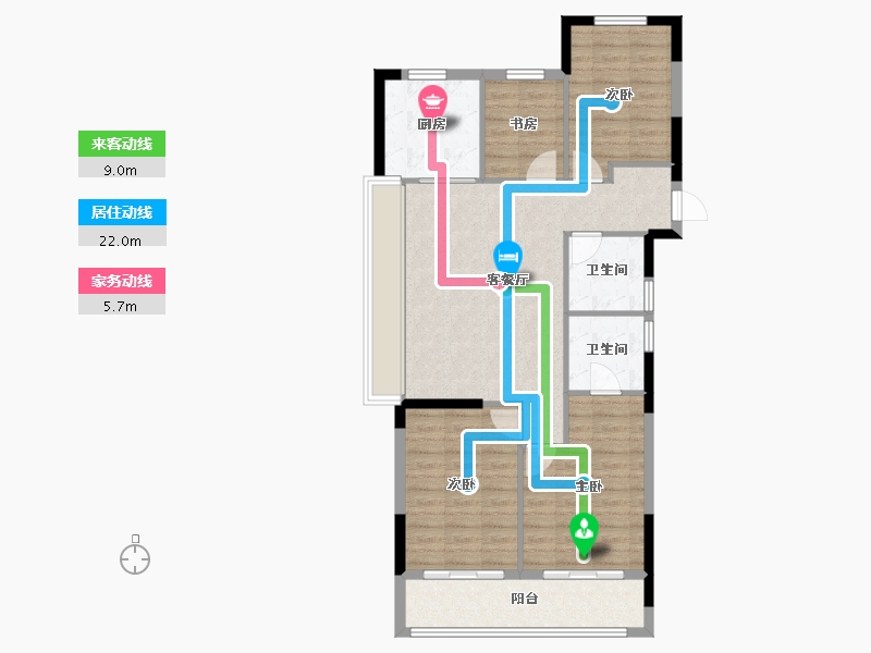 浙江省-杭州市-滨运锦绣里-94.16-户型库-动静线